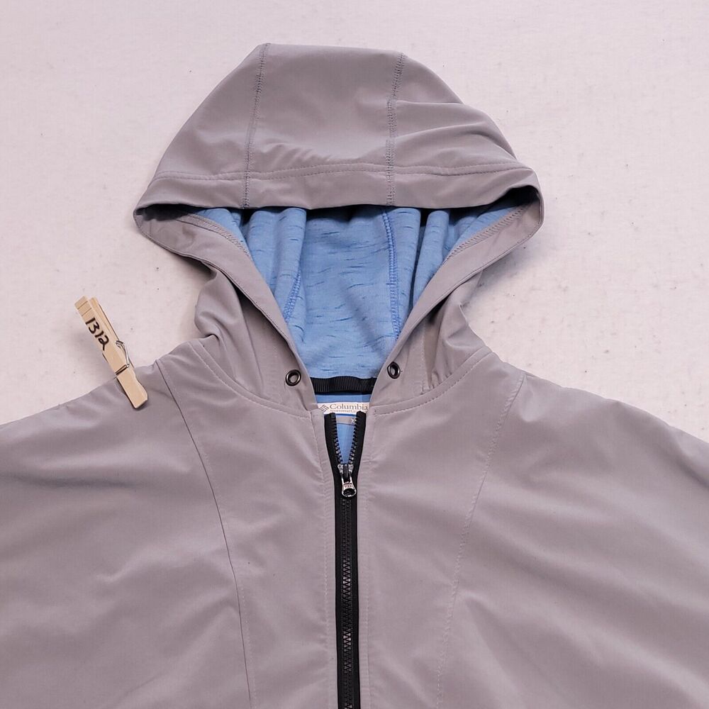 Columbia Casual Zip Up Long Sleeve Hooded Jacket Womens Size XS Blue Gray